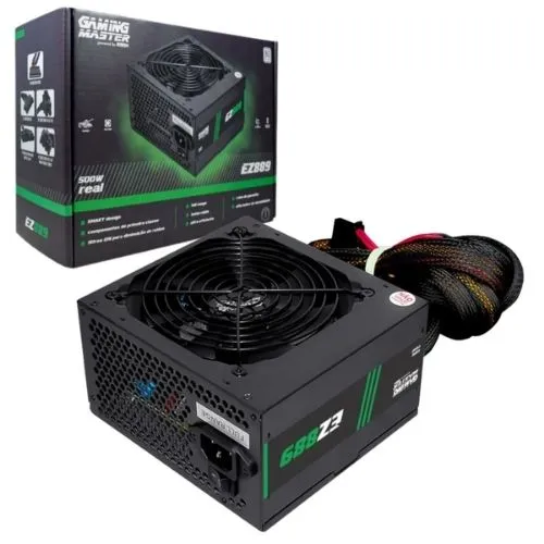 Fonte Gamer 500w K-mex 80 Plus white, Bivolt, pfc ativo - Ez889.